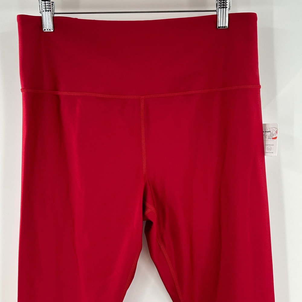 Athleta Elation Sheen Tight 7/8 Leggings Red High Rise Pockets‎ Large NEW